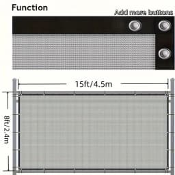 4/5/6/7/8ft Privacy Fence Screen,Privacy Net,Heavy Duty Fencing Mesh Shade Net Cover for Wall Garden Yard Backyard,Gray