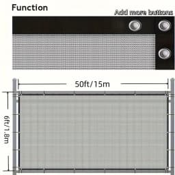 4/5/6/7/8ft Privacy Fence Screen,Privacy Net,Heavy Duty Fencing Mesh Shade Net Cover for Wall Garden Yard Backyard,Gray