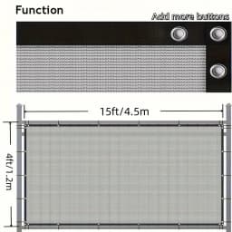 4/5/6/7/8ft Privacy Fence Screen,Privacy Net,Heavy Duty Fencing Mesh Shade Net Cover for Wall Garden Yard Backyard,Gray