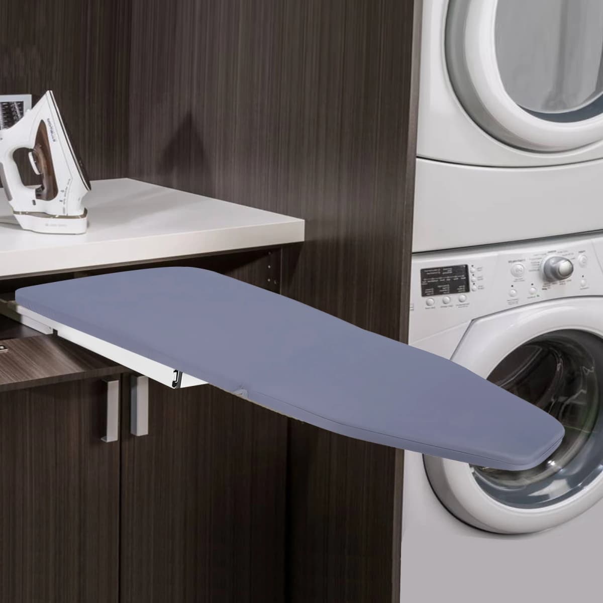 80cm Modern Retractable Ironing Board Closet Pull-Push Stow Away In The Cabinet