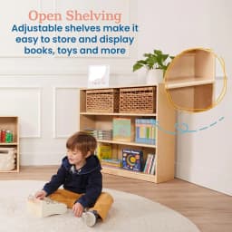 36in Adjustable Shelf Wooden Bookcase Kids Bedroom Classroom Library Storage, Customized