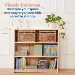 36in Adjustable Shelf Wooden Bookcase Kids Bedroom Classroom Library Storage, Customized