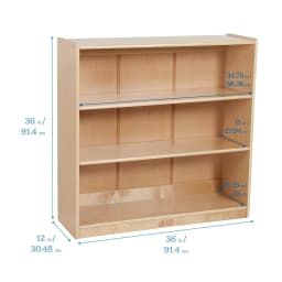 36in Adjustable Shelf Wooden Bookcase Kids Bedroom Classroom Library Storage, Customized