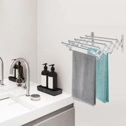 42-80cm Folding Drying Rack, Clothes Hanger Rack, 7 Rods Extended Laundry Racks, Wall Mounted Retractable Bedrooms, Bathrooms