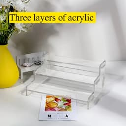 3-Tier Clear Acrylic Display Stand Jewelry Makeup Cupcake Organizer Transparent Shelf Sturdy Base Space-Saving Storage