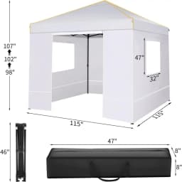 10x10FT Pop Up Canopy Tent with Sidewalls and Roll-up Ventilated Windows with Mosquito Net, Ez Outdoor Commercial Instant Gazebo