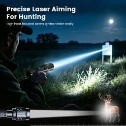Rechargeable IPX6 Waterproof Flashlight, Zoom White LED Torch CE UKCA FCC Certified for Hunting Outdoor, DE/UK/US Warehouse