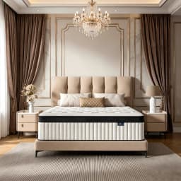 King Queen Full Size Mattress, 12\14\10 Inch Hybrid Mattress in a Box with Pocket Spring,Medium Firm,Motion Isolation white mattess