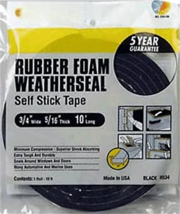 Available R534H Sponge Rubber Foam Tape 5/16-Inch, Black, 3/4" W, 5/16" T, 10 ft L Weather Stripping