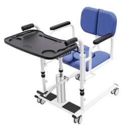 Hydraulic Transfer Chair for Patients 330lbs Load Capacity 180° Backrest Safe Mobility Aid for Home and Care Facilities