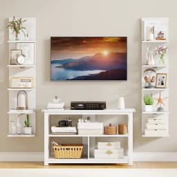 5-Tier Wall Shelves Vertical Floating Storage Shelf Unit Wall-Mounted Organizer