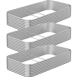 3 Pack Raised Beds for Gardening Corrugated Galvanized Steel Raised Garden Bed Outdoor Metal Above Ground Garden Bed for Vegeta