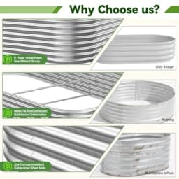 3 Pack Raised Beds for Gardening Corrugated Galvanized Steel Raised Garden Bed Outdoor Metal Above Ground Garden Bed for Vegeta