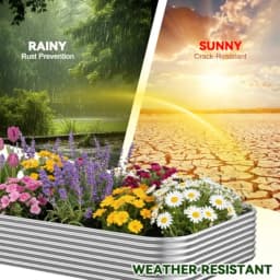 3 Pack Raised Beds for Gardening Corrugated Galvanized Steel Raised Garden Bed Outdoor Metal Above Ground Garden Bed for Vegeta