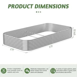 3 Pack Raised Beds for Gardening Corrugated Galvanized Steel Raised Garden Bed Outdoor Metal Above Ground Garden Bed for Vegeta