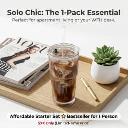 Ins Style Ribbed Glass Cup with Straw - Clear Bamboo Design Drinking Glass for Home, Office, and Party