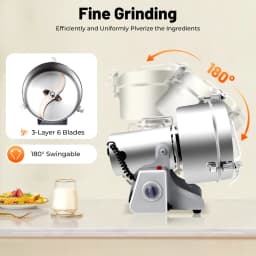 2500G 4500W High Power Grain Mill, Swing Spice Grinders, 304 Stainless Steel Grain Spices Mill, Medicine Wheat Mixer,Grinder Coffee Beans Machine for Homes, Clinics, Hospitals, Pharmacies