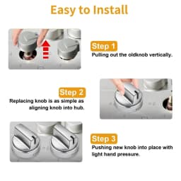 5Pcs GE Stove Knob Replacement WB03X24818 AP5989029 PS11729081 4363588, Gas Range Cooktop Control Knobs For GE Brand
