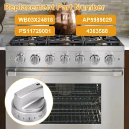 5Pcs GE Stove Knob Replacement WB03X24818 AP5989029 PS11729081 4363588, Gas Range Cooktop Control Knobs For GE Brand
