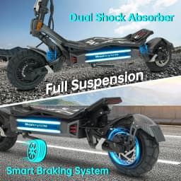 High Power Dual Motor 3000W*2 Electric Scooter 10 Inch Anti-Shock Tires Foldable Adult Off Road E Scooter Long Distance Travel Scooter