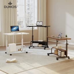JHK 31.5IN Adjustable Height Mobile Standing Computer Desk with Locking Wheels Metal Frame Portable Workstation for Walking Pad