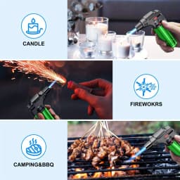 4PCS Butane Torch Lighter Portable Windproof Jet Flame Lighter for Outdoor Camping Barbecue Fireplace Candles Cooking