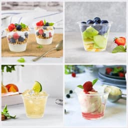 100 Pack Clear Plastic Cups, 9 oz Sturdy & Food Safe Disposable for Wine Cocktail Punch