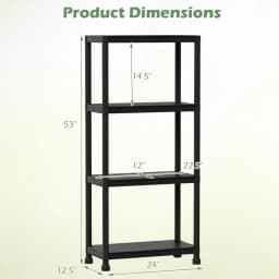 Giantex 3/4/5-Tier Heavy-Duty Plastic Storage Shelves Freestanding Garage Shelving Unit Multi-Use Organizer Rack for Pantry K