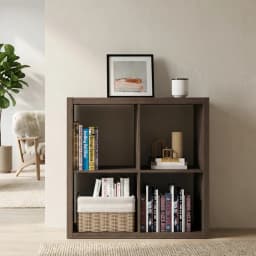 2026 Wooden Thick Frame 4 Cube Storage Organizer Shelf with Anti-Tipping Kits, Reversible Open Back, Horizontal & Vertical Dual-Use. Ideal for Home, Office, Bedroom, Kitchen and Living Room (White, Chocolate Black, Light Coffee, 11 Inch)