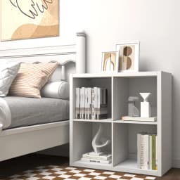 2026 Wooden Thick Frame 4 Cube Storage Organizer Shelf with Anti-Tipping Kits, Reversible Open Back, Horizontal & Vertical Dual-Use. Ideal for Home, Office, Bedroom, Kitchen and Living Room (White, Chocolate Black, Light Coffee, 11 Inch)