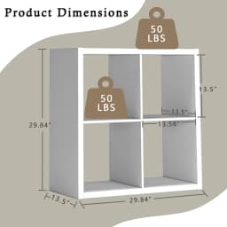 2026 Wooden Thick Frame 4 Cube Storage Organizer Shelf with Anti-Tipping Kits, Reversible Open Back, Horizontal & Vertical Dual-Use. Ideal for Home, Office, Bedroom, Kitchen and Living Room (White, Chocolate Black, Light Coffee, 11 Inch)