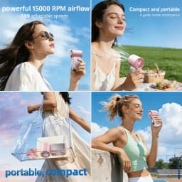 Portable Ice Cooling Fan,Handheld Neck Mini Fan With Makeup Mirror,5000mAh 13H Long Lasting,199 Speed Adjustable,LED Flashlight&SOS Light,Type-C Rechargeable Ultra Quiet Fan For Camping Outdoor Work Travel Dorm Truck,Gift Use,Random Cat/Butterfly Sticker