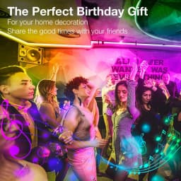 200FT RGB LED Strips Light, with 44-key Remote Control and App Control, Color-hanging LED Strips Set, RGB Music Synchronous Lighting, Suitable for Rooms, Home Decoration