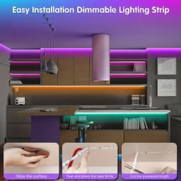 200FT RGB LED Strips Light, with 44-key Remote Control and App Control, Color-hanging LED Strips Set, RGB Music Synchronous Lighting, Suitable for Rooms, Home Decoration