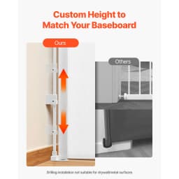 SucceBuy Retractable Baby Gate with Security Lock Walk Through Without Tripping Mesh Dog Gate for Stairs Hallways Indoor/Outdoor