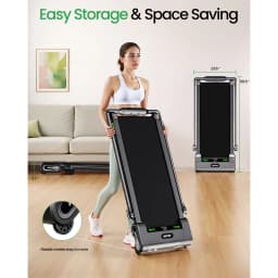 Akluer H1-B Under Desk Treadmill with 13% Auto Incline, 2.5HP Motor, 12km/h Speed, 100x40cm Running Area, 150kg Max Load, LED Display & Remote control, Remote control, touch panel, handle-bar control, Local delivery