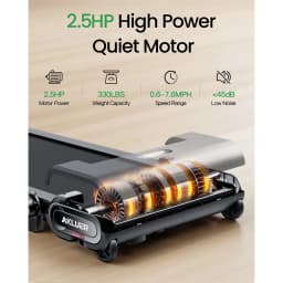 Akluer H1-B Under Desk Treadmill with 13% Auto Incline, 2.5HP Motor, 12km/h Speed, 100x40cm Running Area, 150kg Max Load, LED Display & Remote control, Remote control, touch panel, handle-bar control, Local delivery