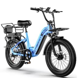 Cybervelo 1000W Motor Peak Electric Bike for Adults 48V 20AH Removable Battery Step Thru EBike 30+MPH 80 Miles Max Range 20" Fat Tire Electric Bicycles with 7 Speed EK8