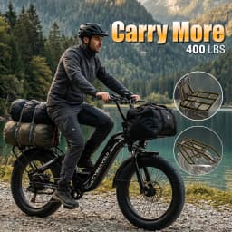 Cybervelo 1000W Motor Peak Electric Bike for Adults 48V 20AH Removable Battery Step Thru EBike 30+MPH 80 Miles Max Range 20" Fat Tire Electric Bicycles with 7 Speed EK8