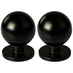 Matte Black Round Ball Knob, Zamak, 2 pack