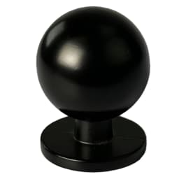 Matte Black Round Ball Knob, Zamak, 2 pack