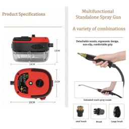 110V High Pressure Steam Cleaner With Multi Nozzles, Portable Handheld Steamer For Kitchen, Car, Bathroom Tile Grout Cleaning