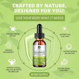 Lukaree Pure Soursop Graviola Leaf Drop with Cold Extractfor Immunity, Gut Health & Natural Energy Support Vegan Gluten-Free