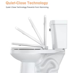Toilet Seat (Optional Built-in Toddler Seat) Quiet Close, Non-Slip Bumpers White Potty Training Toilet Seat for Family Bathroom
