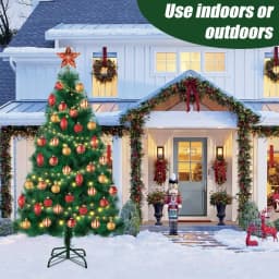 4/5/6/7/8FT Artificial Christmas Tree, Imitation Pine Needle Christmas Tree, Detachable Simulated Pine Needle Xmas Tree
