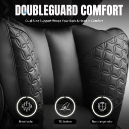 Office Chair Ergonomic Leather High Back Gaming Chair with Footrest, Adjustable Armrests