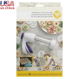 Ergonomic Cookie Press 13-Piece Set Spritz Cookie Maker Soft-Touch Trigger Clear Barrel Includes 12 Shapes Easy Baking
