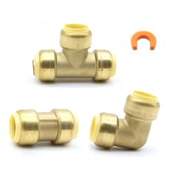KING SMART 3/4" Coupling (8Pcs), Elbow (8Pcs), Tee (4Pcs) ; Push Fittting Combo; Lead Free Brass; 20Pcs/Case; 80523