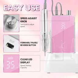 Makartt Professional Nail Drill, 35000RPM Rechargeable Efile with Coreless Motor, Nouvella Electric Nail Filer Machine