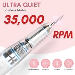 Makartt Professional Nail Drill, 35000RPM Rechargeable Efile with Coreless Motor, Nouvella Electric Nail Filer Machine